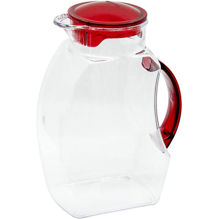 Red Co. 2.5 Litre Plastic Pitcher with Lid for Water, Iced Tea, Lemonade, Cold Beverages