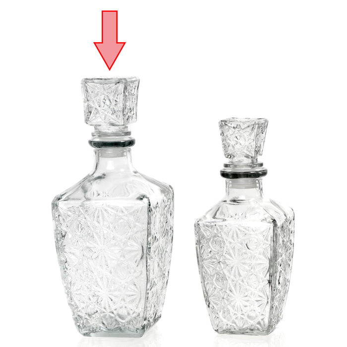 Traditional Crystal Clear Glass Decanter with Airtight Stopper, Decorative Bottle Carafe