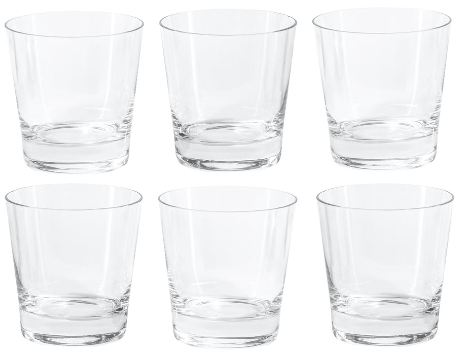 Red Co. Old Fashioned Whiskey Glass for Scotch, Bourbon, Rum, and Cocktails, 11.8 Ounce - Set of 6