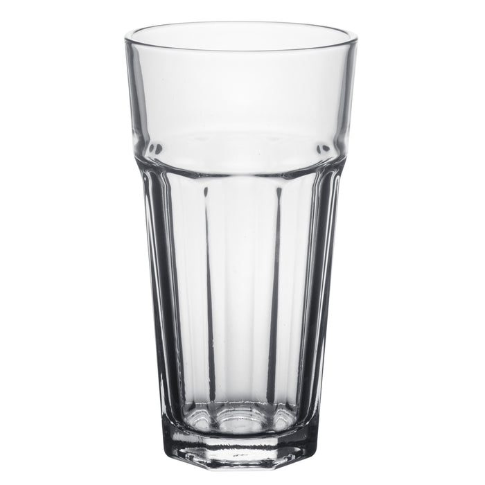 Classic Design Tumbler Drinking Glass, Stackable Beverage Glasses, Set of 6, 12 oz