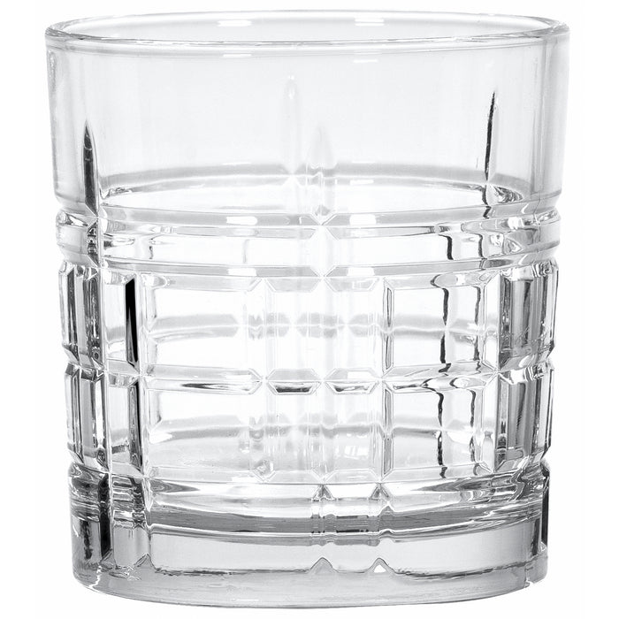 Red Co. Square Texture Short Drinking Glass Set of 6 for Water, Juice, Beer, Cocktails, Wine, Whiskey