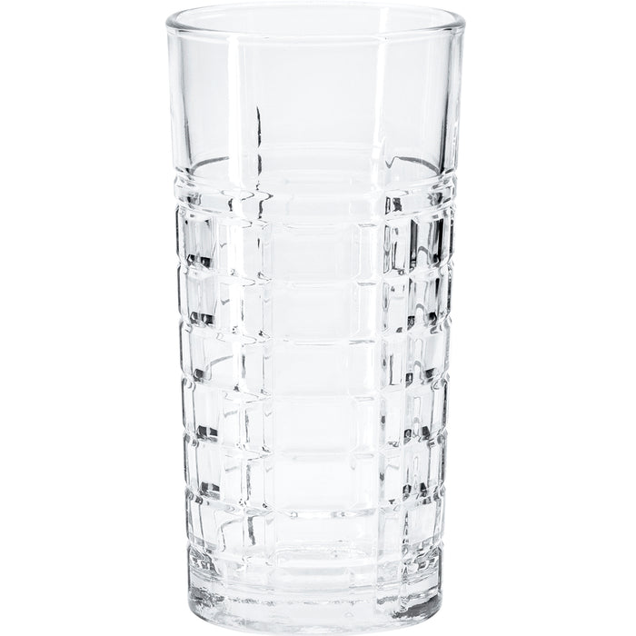 Red Co. Square Texture Short Drinking Glass Set of 6 for Water, Juice, Beer, Cocktails, Wine, Whiskey