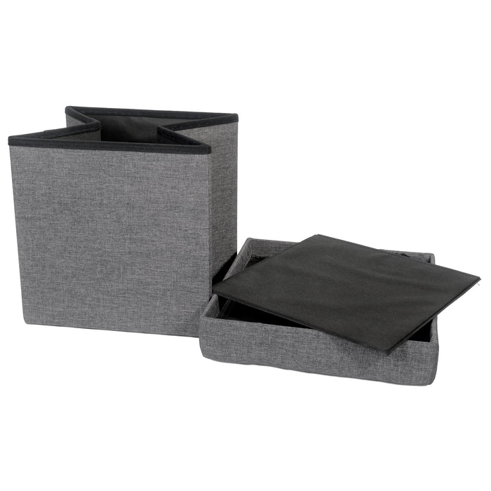 Folding Cube Storage Ottoman with Padded Seat, 15" x 15" - Platinum Series