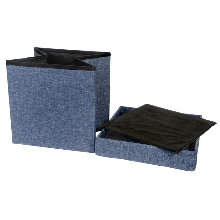 Folding Cube Storage Ottoman with Padded Seat, 15" x 15" - Platinum Series