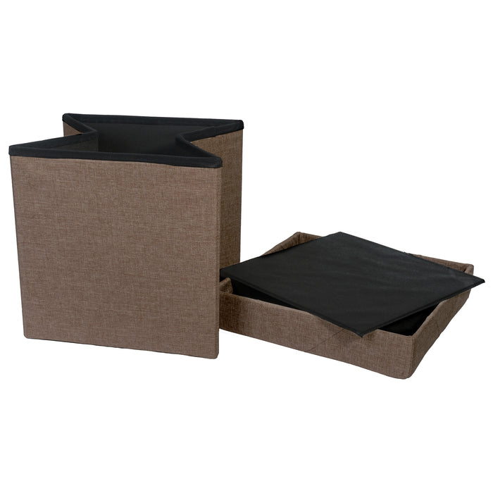 Folding Cube Storage Ottoman with Padded Seat, 15" x 15" - Platinum Series