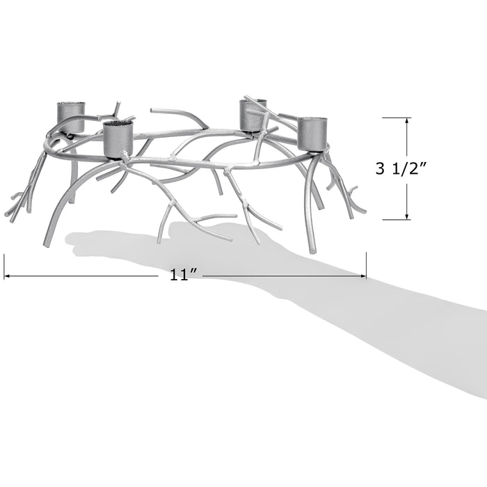 Red Co. 11" Decorative Metal Christmas Advent Wreath Taper Candle Holder, Tabletop Centerpiece Décor for Holiday Season