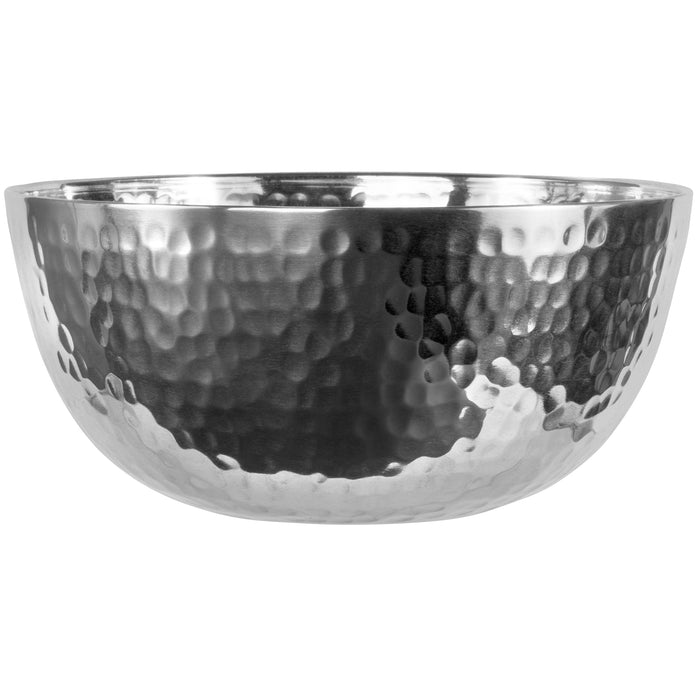 Red Co. Luxurious Hammered Aluminum Round Bowl, Metal Decorative Bowl