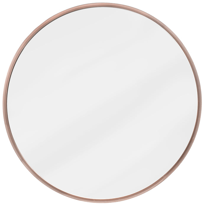 Red Co. Round Wall Accent Mirror with Brushed Metal Frame, Large