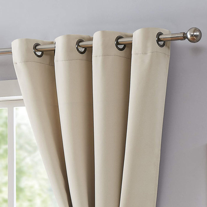 Red Co. Blackout Curtain with Grommets and Rope Tieback - Single Panel