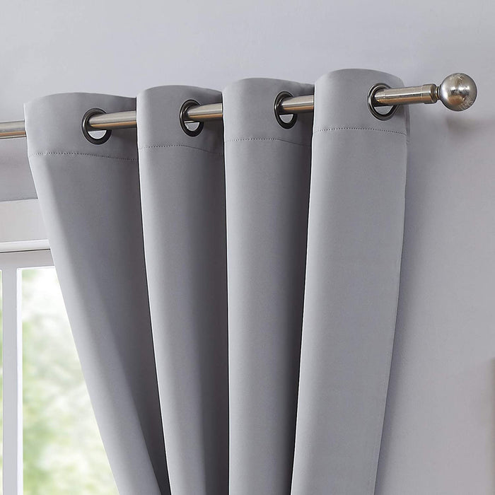 Red Co. Blackout Curtain with Grommets and Rope Tieback - Single Panel