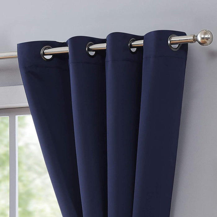 Red Co. Blackout Curtain with Grommets and Rope Tieback - Single Panel