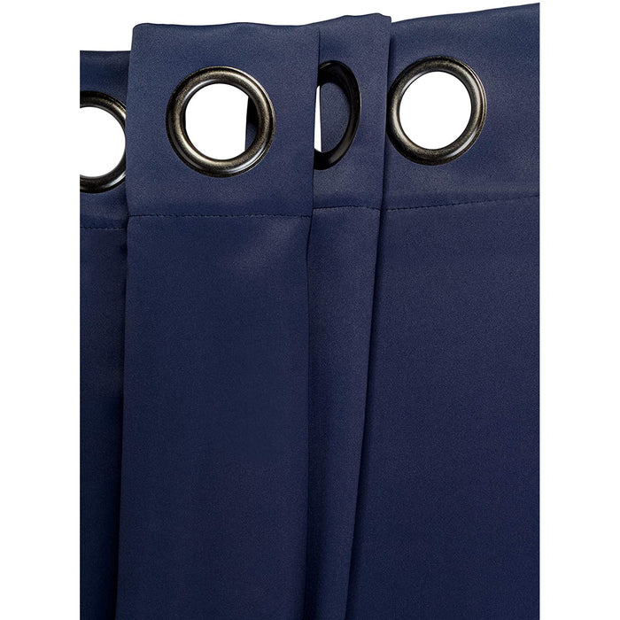 Red Co. Blackout Curtain with Grommets and Rope Tieback - Single Panel