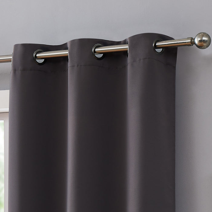 Red Co. Blackout Curtains with Grommets and Rope Tiebacks - 2 Panel Set