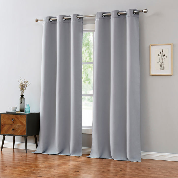 Red Co. Blackout Curtains with Grommets and Rope Tiebacks - 2 Panel Set