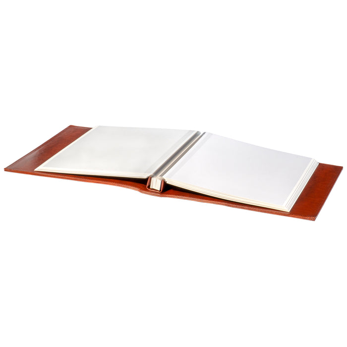 Red Co. Brown Faux Leather Photo Album with Self Adhesive Sheets — Hold Up to 8x10 Prints