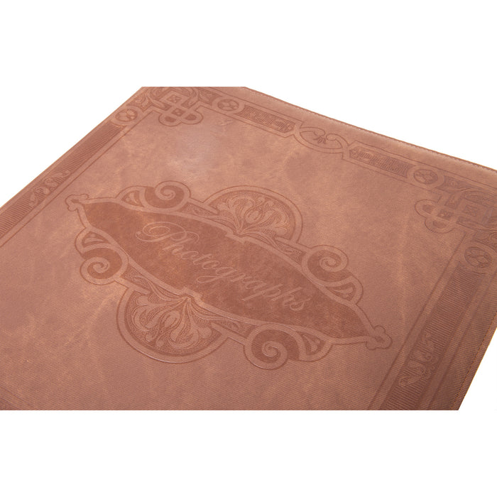 Red Co. Faux Leather Family Photo Album with Embossed Decorative Borders – Holds 500 4x6 Photographs