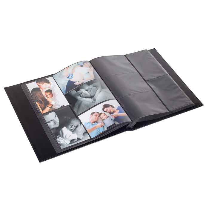 Red Co. Faux Leather Family Photo Album with Embossed Decorative Borders – Holds 500 4x6 Photographs