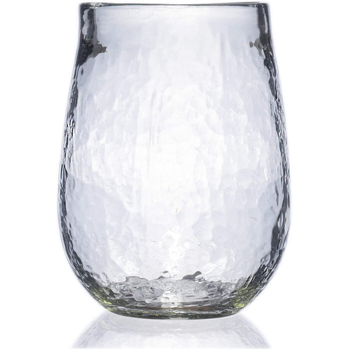 Premium Collection Hand Blown Stemless Wine Glasses, Made of Recycled Glass, 14oz. - Set of 4