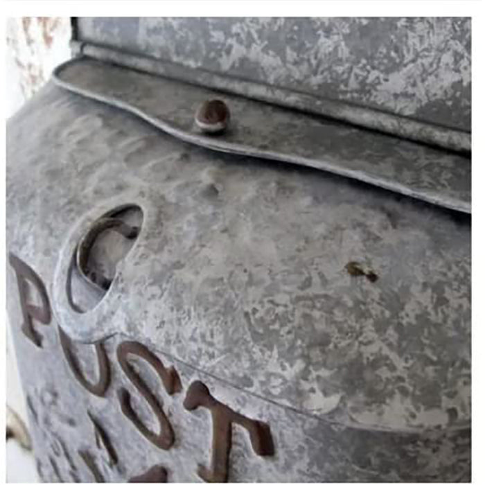 Rustic Galvanized Metal Post Mailbox - Country Style