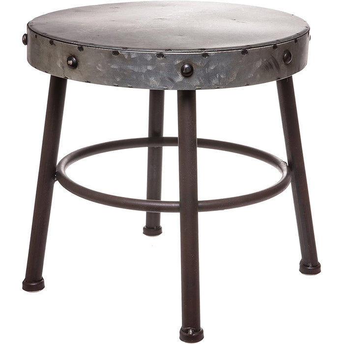 Red Co. Antique Metal Milking Stool - Display Stand,10" Height x 11" Diameter