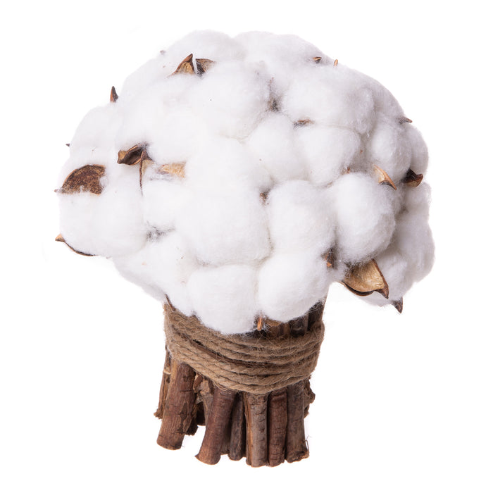 Rustic Cotton Boll Bouquet Wedding Centerpiece - 7 Inches High