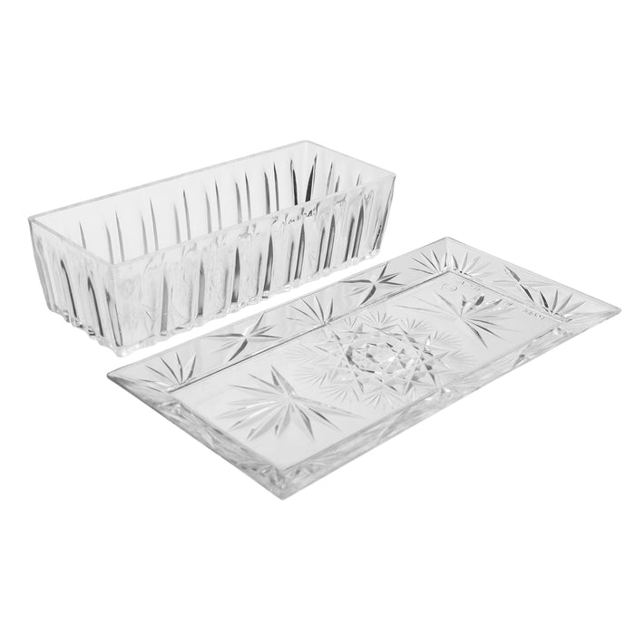 Snowflakes Break Resistant Plastic Butter Dish with Lid