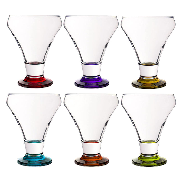 Colored Serverware 6-Piece Mini Martini Footed Dessert Glass Set, 10.25 ounces