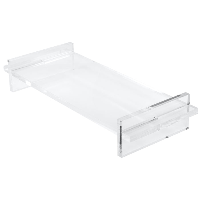 Red Co. Clear Acrylic 3 Piece Monitor Stand Computer Riser for Home, Desk, Business, Office, Gamers Multiuse Platform Lift 20" x 8" 3.5"