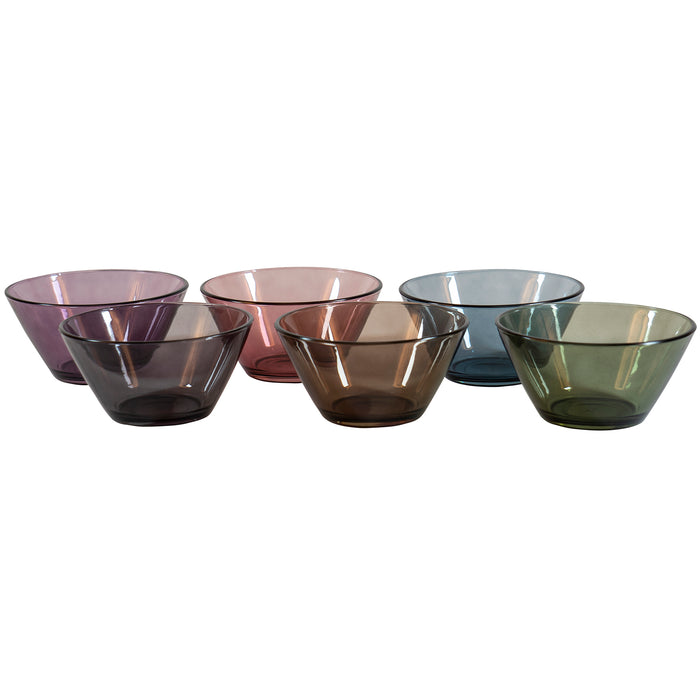 Red Co. Mini Multi Colored Glass Multipurpose Prep and Serving Bowls, Set of 6, 8 oz.