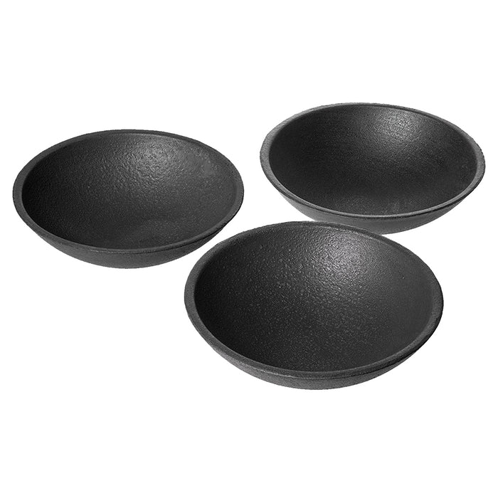 Round Wooden Decorative Trinket Dishes, Rustic Black Finish, Set of 3