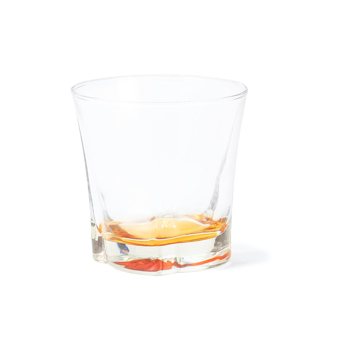 Red Co. Tapering, Fluted Short Lowball Rocks Glasses with Colored Bases, 9.5 Ounce - Set of 6