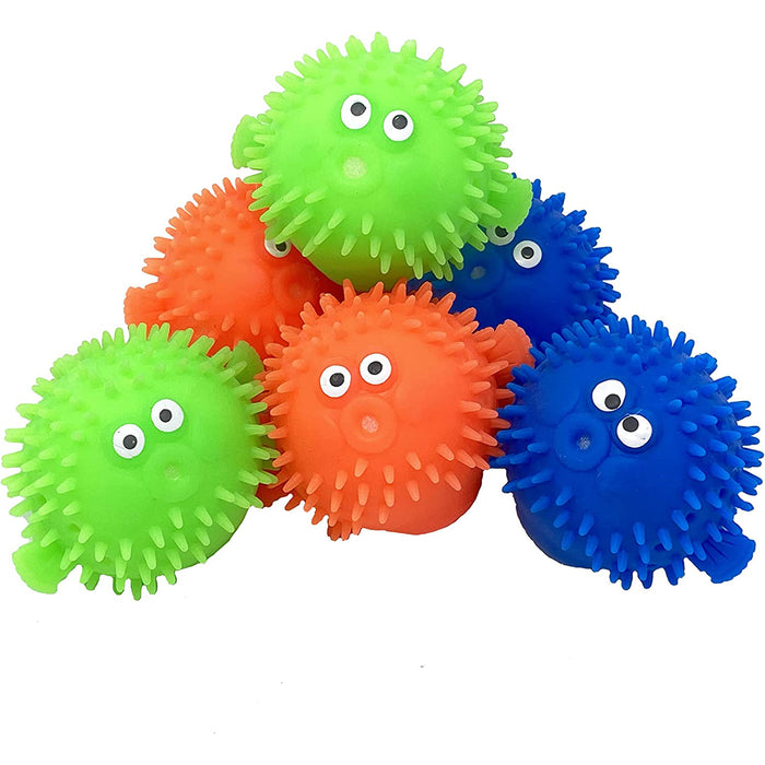 Red Co. Set of 6 Pufferfish-Shaped Reusable Water Splash Balls/Balloons Pool Game Toys – Blue, Green, Orange