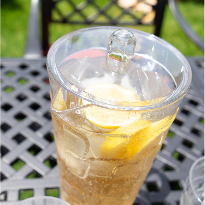 Break Resistant "Frosted" Clear 2.5 Qt. Plastic Pitcher and 4 Glasses Set - (83 oz - 17 oz)