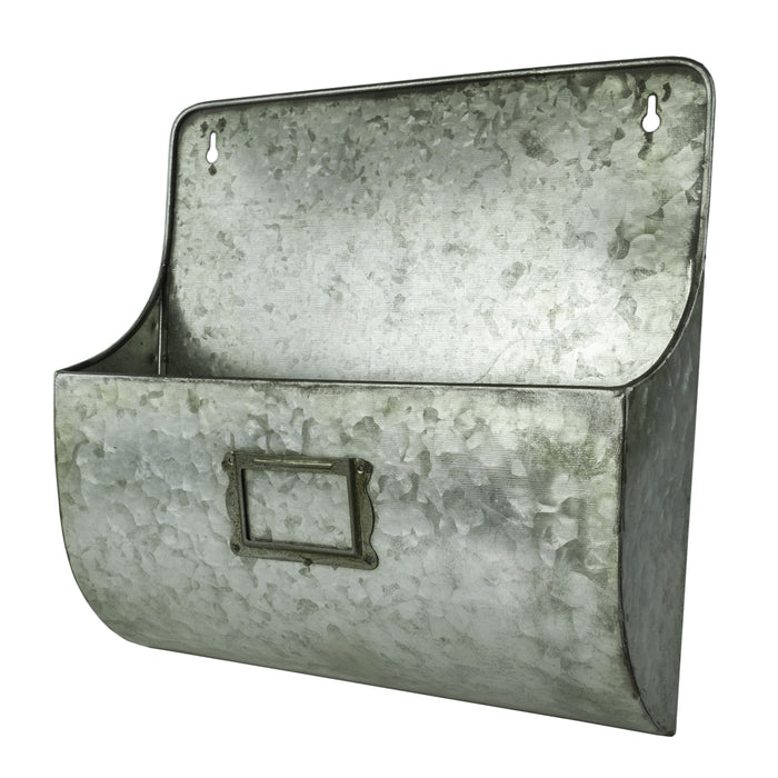 Galvanized Metal Hanging Wall Pocket Mailbox Storage Basket