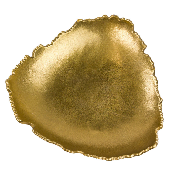 Red Co. Golden Allure Gilded Torn Decorative Centerpiece Bowl in Antique Finish, 12 Inches