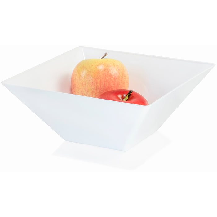 Red Co. 8.5” x 8.5” Square 2 Quart Reusable Tapered Fruit  Serving Bowl, Set of 4 - White