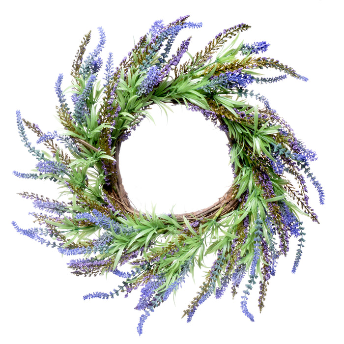 Red Co. 16" Vibrant Lavender, Artificial Spring & Summer Wreath, Door Backdrop Ornaments, Home Décor Collection