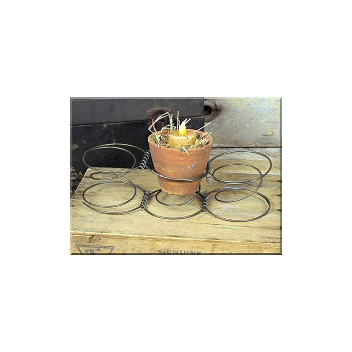 Red Co. Vintage Wire Spring Candle Holder Stand, Holds 3 Candles