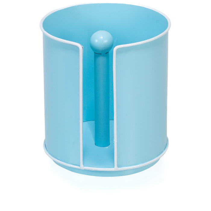 Red Co. 7” Metal Vertical Freestanding Tabletop Paper Towel Holder Stand, Baby Blue/White Rim