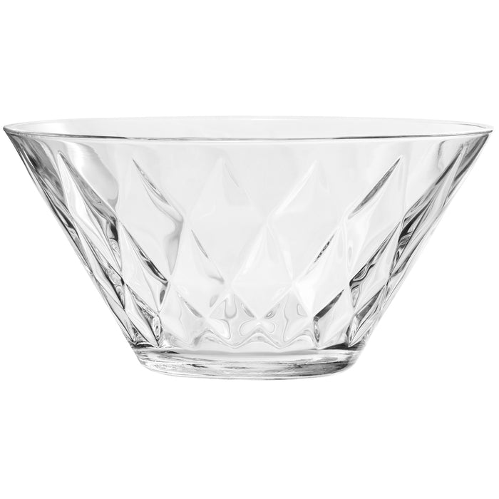 Red Co. Premium Etched Clear Glass Multipurpose Serving Bowl, Lead Free Crystal Fruit Bowl, 64 oz