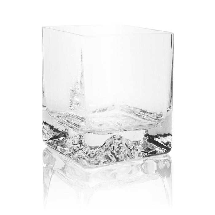 Iceberg Whiskey Glasses, Square - 6.7 Ounce - Set of 2