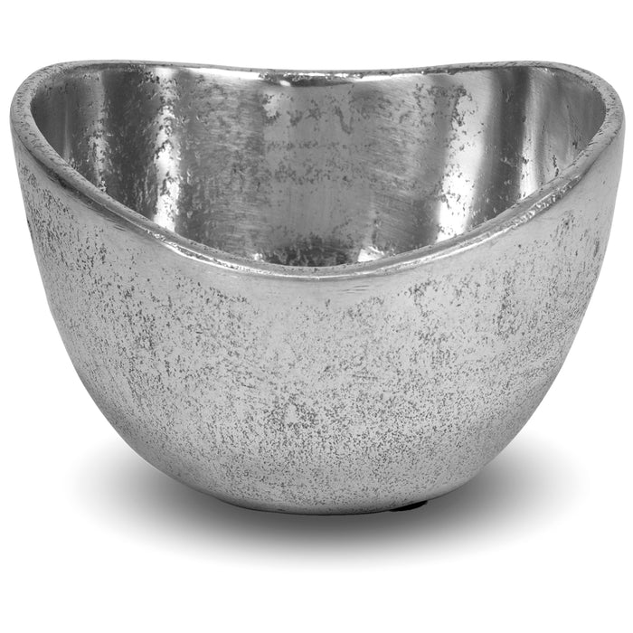 Red Co. Tall Distressed Aluminum Deep Catch-All Centerpiece Decorative Bowl, 5.5" Diameter