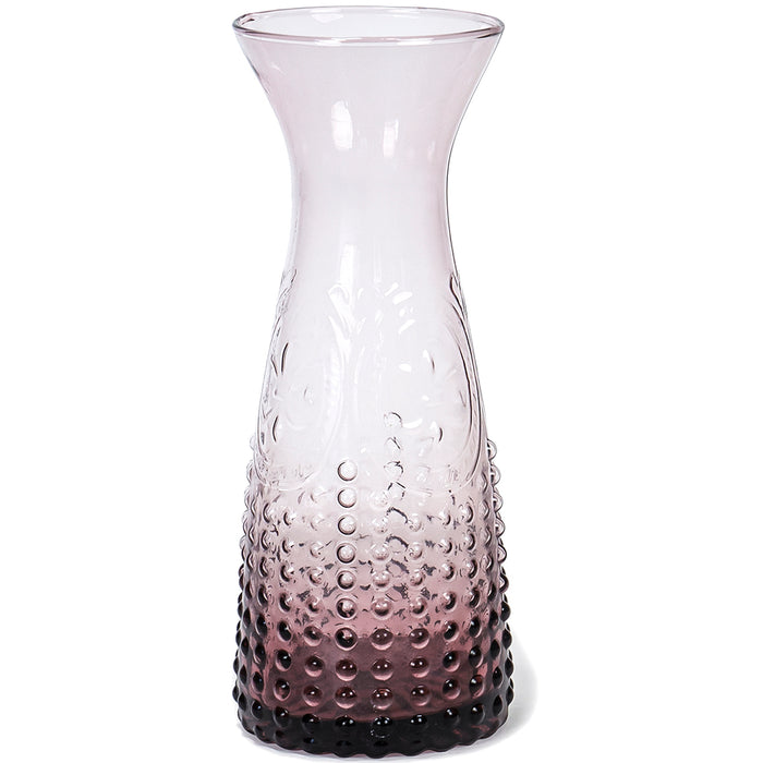 Red Co. 25 Oz Hobnail Glass Fleur-de-Lis Water Serving Carafe, Purple