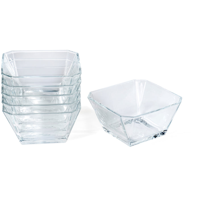 London Clear Glass Mini Dip Dessert Bowls - Set of 6, 10 ounces