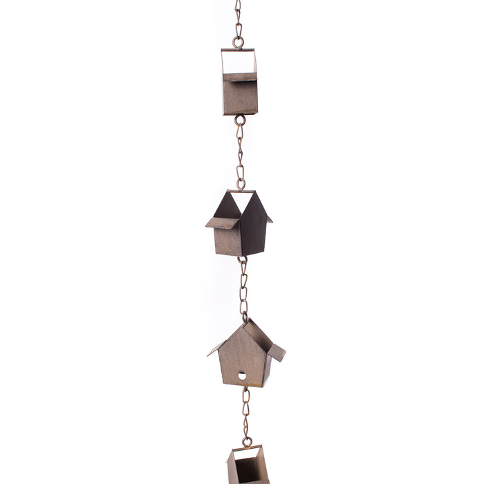 Red Co. Wonderful Decorative Metal Birdhouse Rain Chain, Iron Rain Catcher Ornament, Bronze Finish, 3.9 Feet