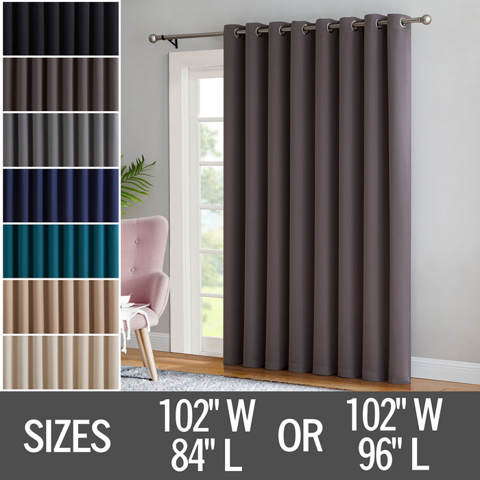 Red Co. Thermal Blackout Curtain with Grommets - Single Panel