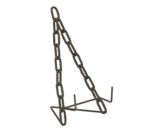 Rustic Nautical Chain Metal Easel, Decorative Display Frame, Two-Tone Weathered Brown