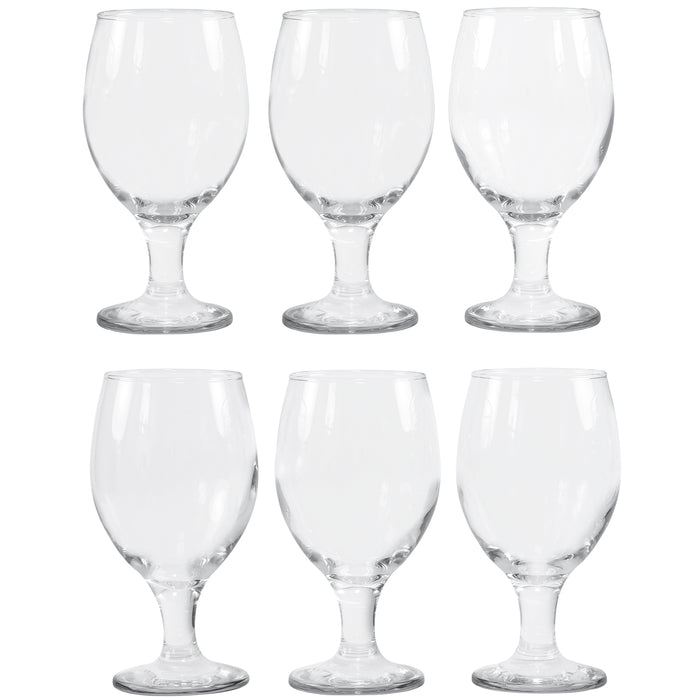 Belluno Classic Clear Glasses for Water, Juice, Liquor - Wine Goblets - Set of 6 (13.5 Ounces)