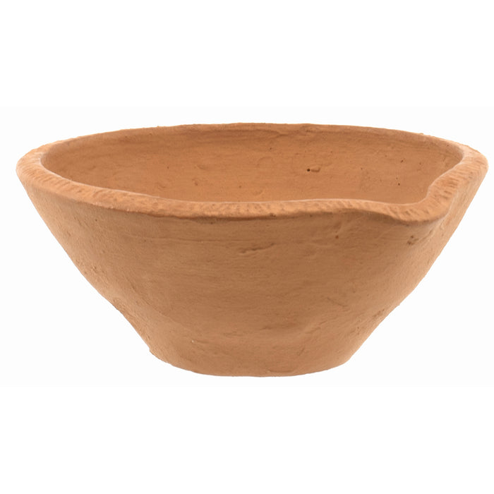 Red Co. Small Round Decorative Rustic Terracotta Votive Candle Holder Pot Bowl with Spout – 4.75 Inches