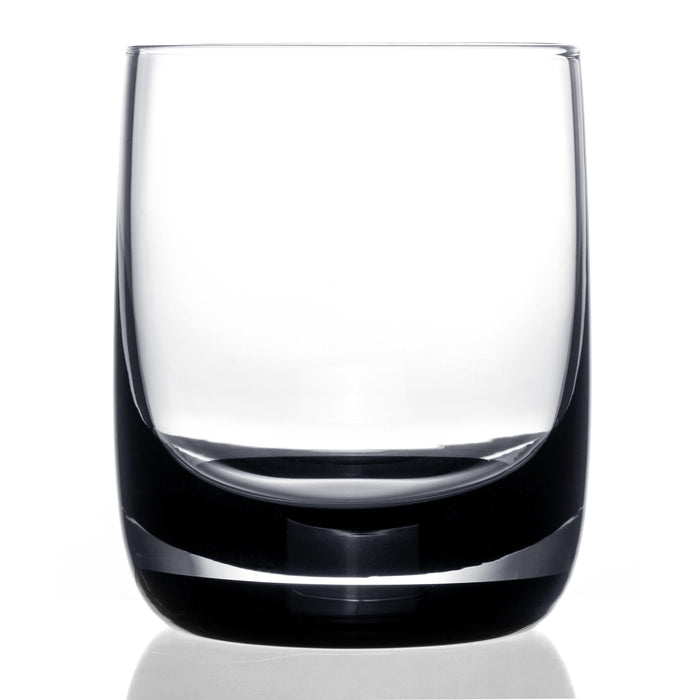 Premium Handmade Glass Ebony Double Old Fashioned Whiskey Glasses - 12 oz. (Set of 4)